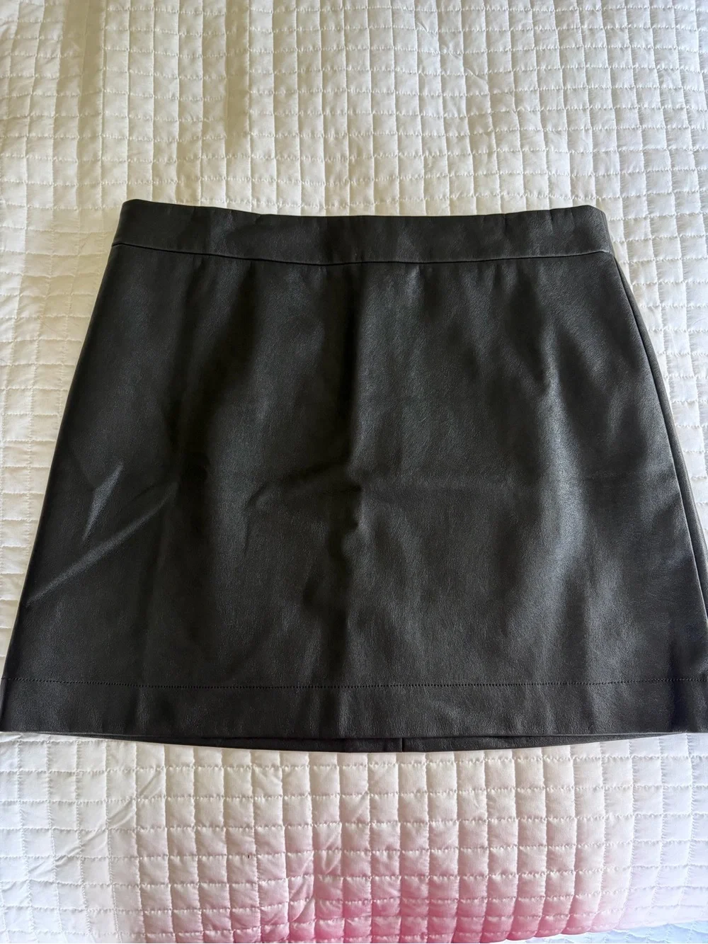 J. Crew Black Faux Leather A-Line Skirt